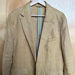 Bonobos Linen Blazer, Yellow, 42R, Slim, never worn